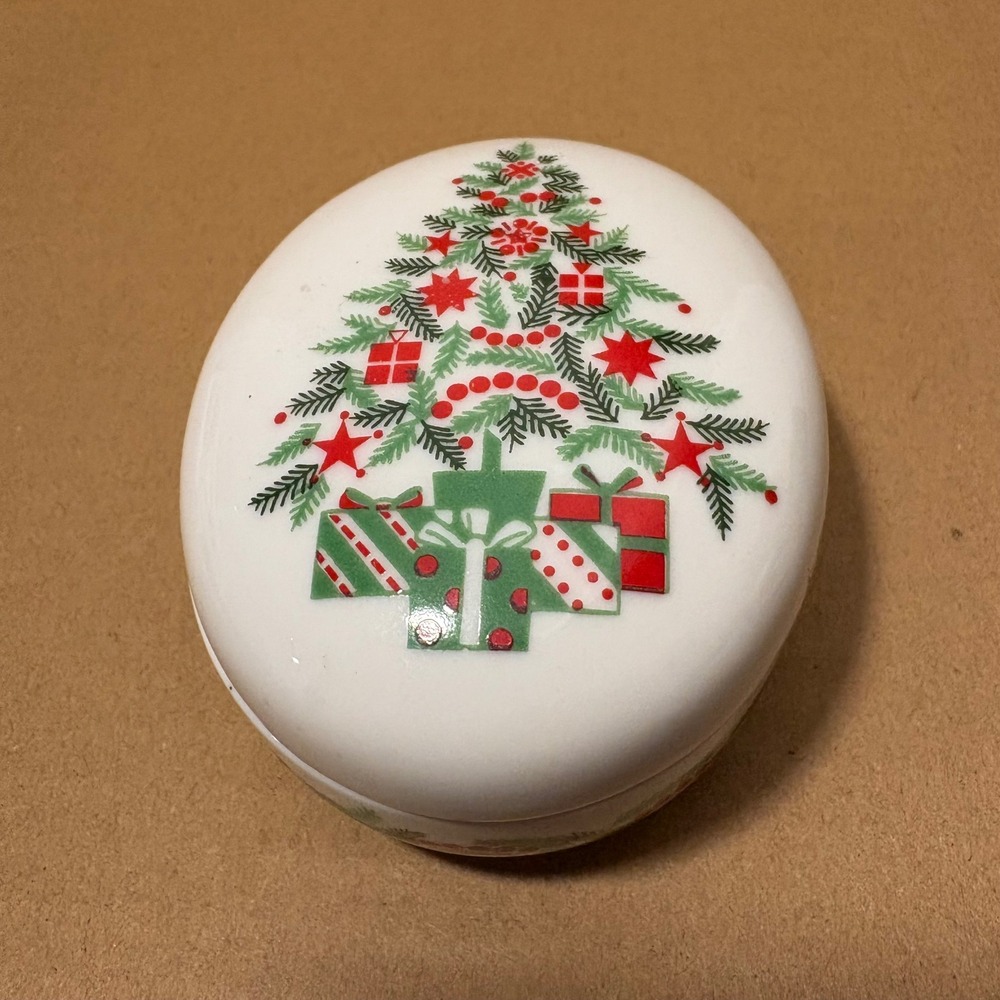 Vintage Tuscany Collection Japan Ceramic Trinket‎ Box Candle w Detached Lid